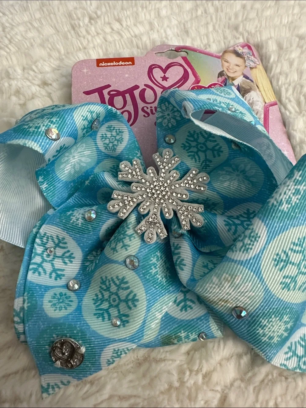 Jojo Siwa Blue Snowflake Bow